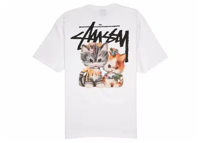 Pre-owned Stussy Men's  Kittens Tee Shirt In White