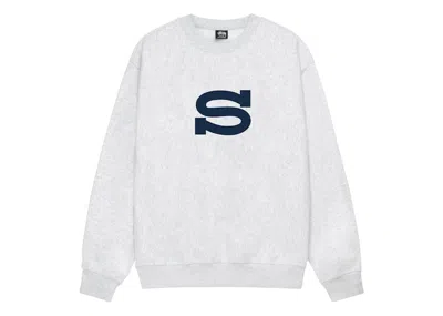 Pre-owned Stussy Men's  Letterman Crew In Ash Heather