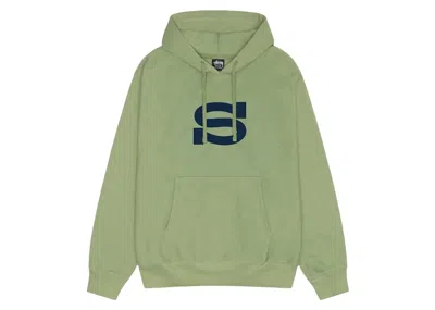 Pre-owned Stussy Men's  Letterman Hoodie In Moss