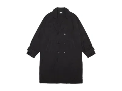 Pre-owned Stussy Men's  Lightweight Surfman Trench Coat In Black
