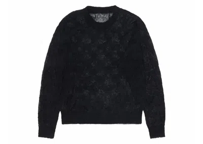 Pre-owned Stussy Men's  Loose Knit Cross Cable Sweater In Black