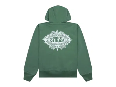 Pre-owned Stussy Men's  Mantra Zip Hoodie In Green