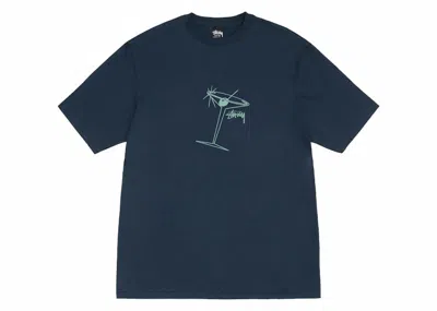 Pre-owned Stussy Men's  Martini Tee Shirt In Navy Blue