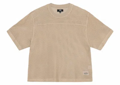 Pre-owned Stussy Men's  Mesh Jersey Crew In Natural In Brown
