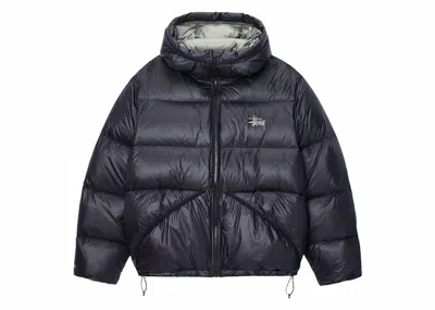 Pre-owned Stussy Men's  Micro Ripstop Down Parka In Jacket Phantom Black