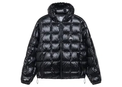 Pre-owned Stussy Men's  Midweight Hooded Puffer In Black