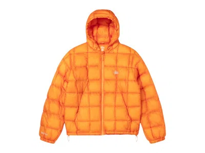 Pre-owned Stussy Men's  Midweight Hooded Puffer In Orange