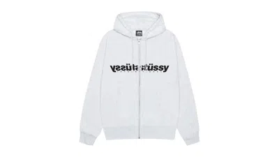 Pre-owned Stussy Men's  Mirror Zip Hoodie In Ash Heather In Gray