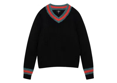 Pre-owned Stussy Men's  Mohair Tennis Sweater In Black