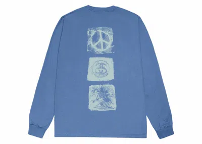Pre-owned Stussy Men's  Mono Long Sleeve Tee Shirt In Pacific