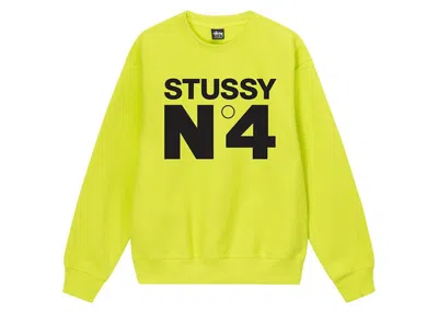 Pre-owned Stussy Men's  No.4 Crewneck Sweatshirt In Keylime