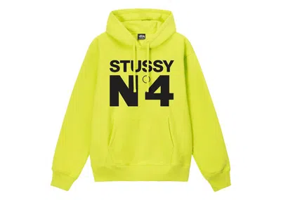 Pre-owned Stussy Men's  No.4 Hoodie In Keylime