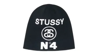 Pre-owned Stussy Men's  Number 4 Skullcap Beanie In Black
