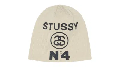 Pre-owned Stussy Men's  Number 4 Skullcap Beanie In Bone In Brown