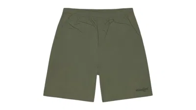 Pre-owned Stussy Men's  Nylon Court Short In Olive In Green