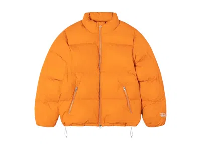 Pre-owned Stussy Men's  Nylon Down Puffer Jacket In Orange