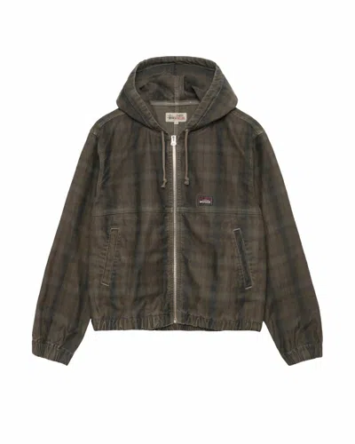 Pre-owned Stussy Men's  Plaid Unlined Work Jacket In Olive In Green