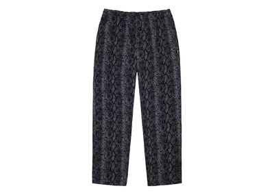 Pre-owned Stussy Men's  Python Beach Pant In Charcoal In Gray