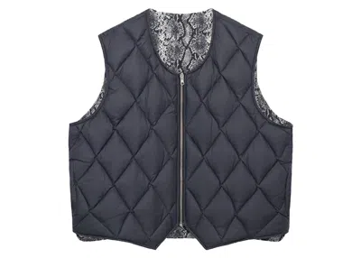 Pre-owned Stussy Men's  Python Reversible Vest In Bone In Brown