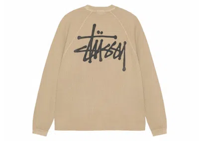 Pre-owned Stussy Men's  Raglan Thermal Long Sleeve Crew In Sand