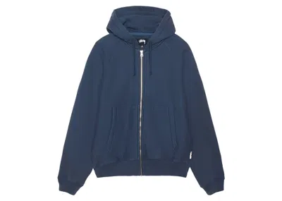 Pre-owned Stussy Men's  Raglan Zip Hoodie In Navy Blue