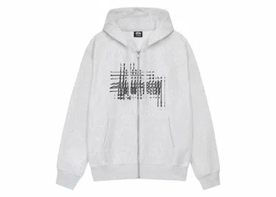 Pre-owned Stussy Men's  Refracted Zip Hoodie In Ash Heather