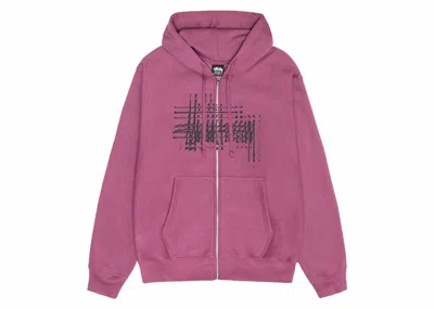 Pre-owned Stussy Men's  Refracted Zip Hoodie In Berry