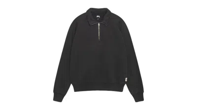 Pre-owned Stussy Men's  Relaxed Half Zip In Washed Black