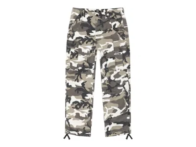 Pre-owned Stussy Men's  Ripstop Military Cargo Pant In Snow Camo In Multi