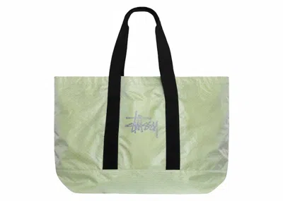 Pre-owned Stussy Men's  Ripstop Overlay Extra Large Tote Bag In Lime In Green