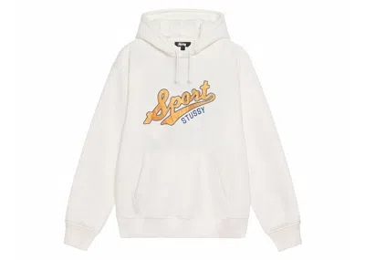 Pre-owned Stussy Men's  Satin Patch Oversized Hoodie In Off White