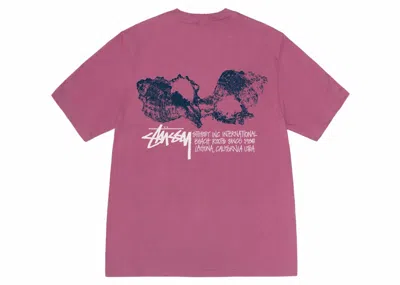 Pre-owned Stussy Men's  Shells Tee Shirt In Berry