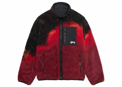 Pre-owned Stussy Men's  Sherpa Reversible Jacket In Lava