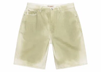 Pre-owned Stussy Men's  Short Spray Dye Big Ol' Short In Olive In Green