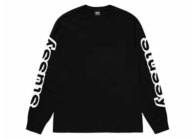 Pre-owned Stussy Men's  Sideways Long Sleeve Tee Shirt In Black