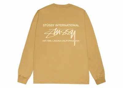 Pre-owned Stussy Men's  Smooth International Long Sleeve Tee Shirt In Curry
