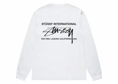 Pre-owned Stussy Men's  Smooth International Long Sleeve Tee Shirt In White