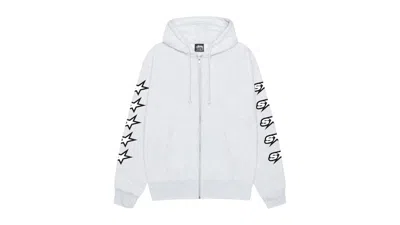 Pre-owned Stussy Men's  Speedway Zip Hoodie In Ash Heather In Gray