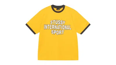Pre-owned Stussy Men's  Sport Ringer Tee Shirt In Gold
