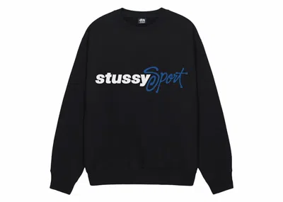 Pre-owned Stussy Men's  Sport Script Crew In Black
