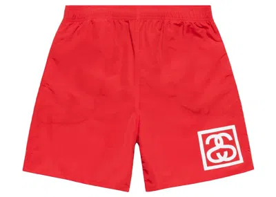 Pre-owned Stussy Men's  Sslink Water Short In Red