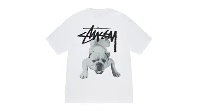 Pre-owned Stussy Men's  Stock Dog Tee Shirt In White