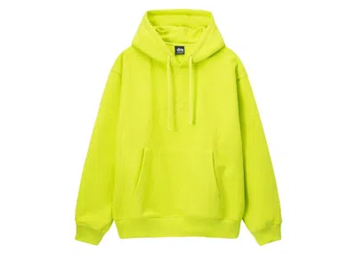 Pre-owned Stussy Men's  Stock Logo Applique Hoodie In Keylime In Green