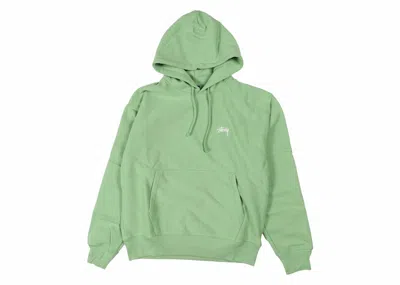 Pre-owned Stussy Men's  Stock Logo Hoodie In Zephyr Green