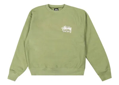 Pre-owned Stussy Men's  Stock New York Crew In Moss In Green