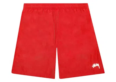 Pre-owned Stussy Men's  Stock Water Short In Bright Red