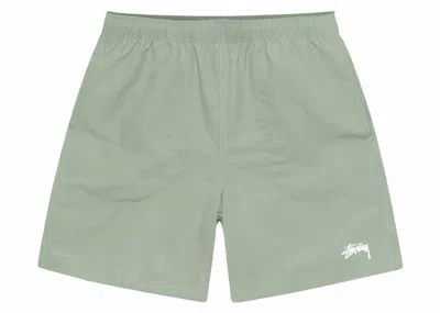 Pre-owned Stussy Men's  Stock Water Short In Sage In Green