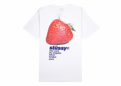 Pre-owned Stussy Men's  Strawberry Tee Shirt In White