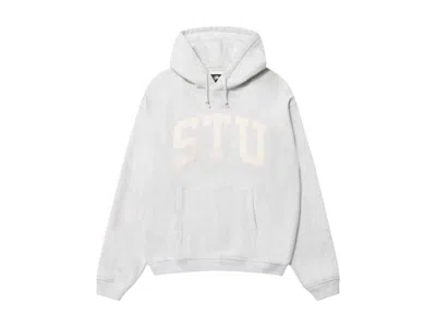 Pre-owned Stussy Men's  Stu Relaxed Hoodie In Ash Heather In Gray