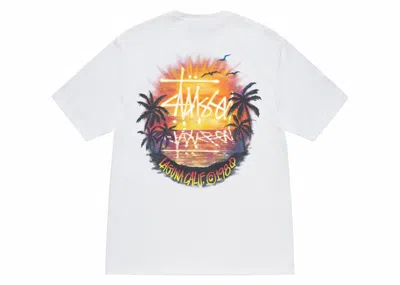 Pre-owned Stussy Men's  Sunset Tee Shirt In White
